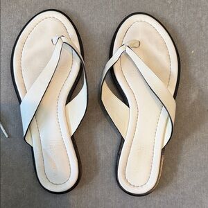 Reformation White Leather Sandals